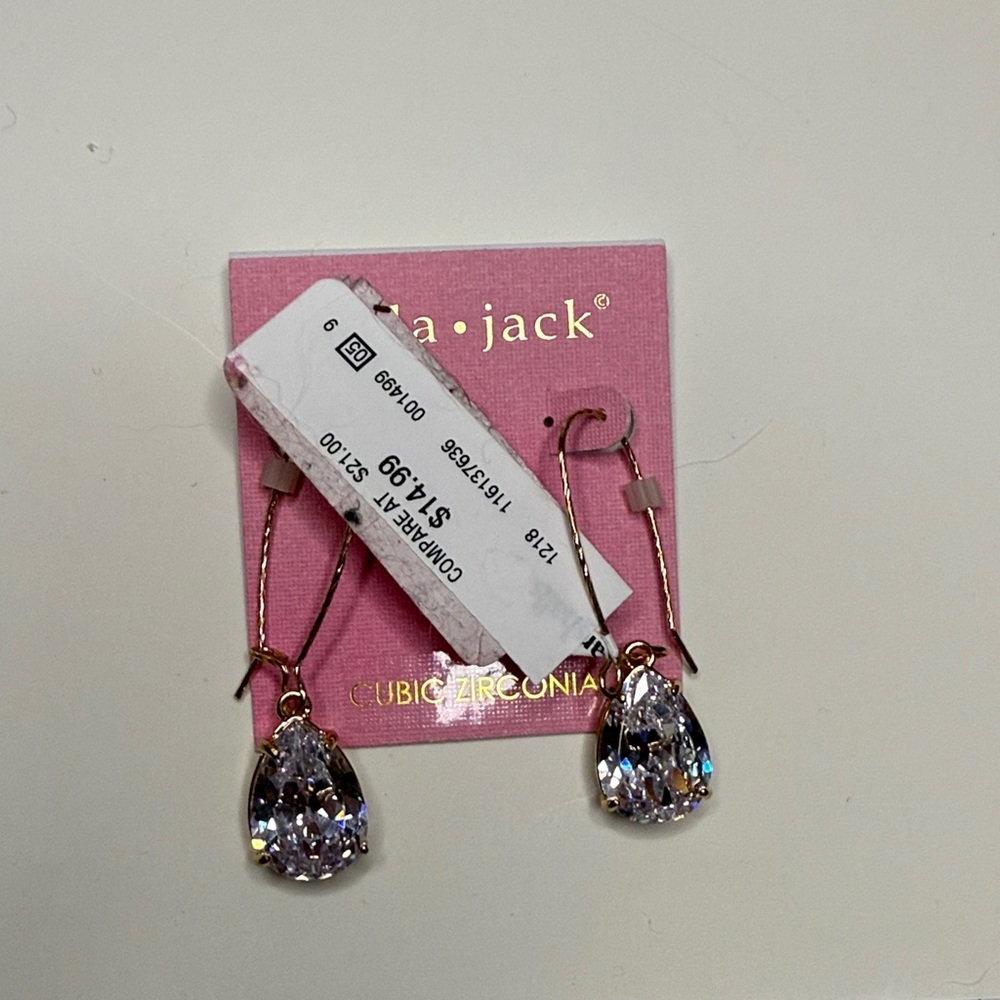 Bella and Jack Teardrop Earrings with Cubic Zirconia